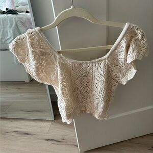 Elegant Cream Lace Women's Top